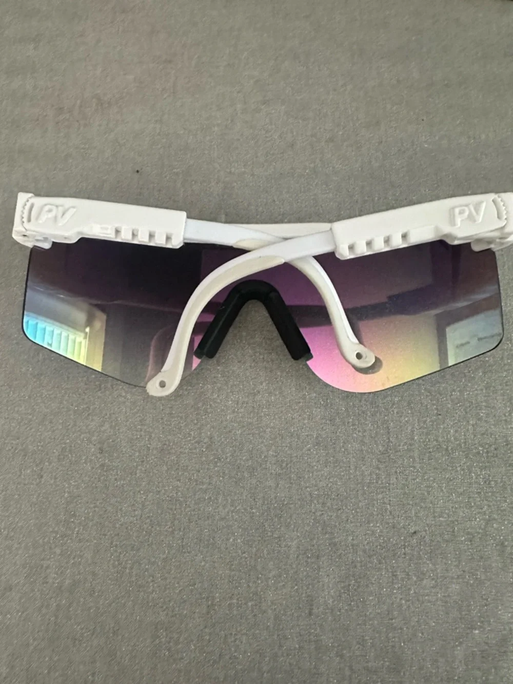 Pit Viper Mirrored White Pastel Gradient Shield Sunglasses